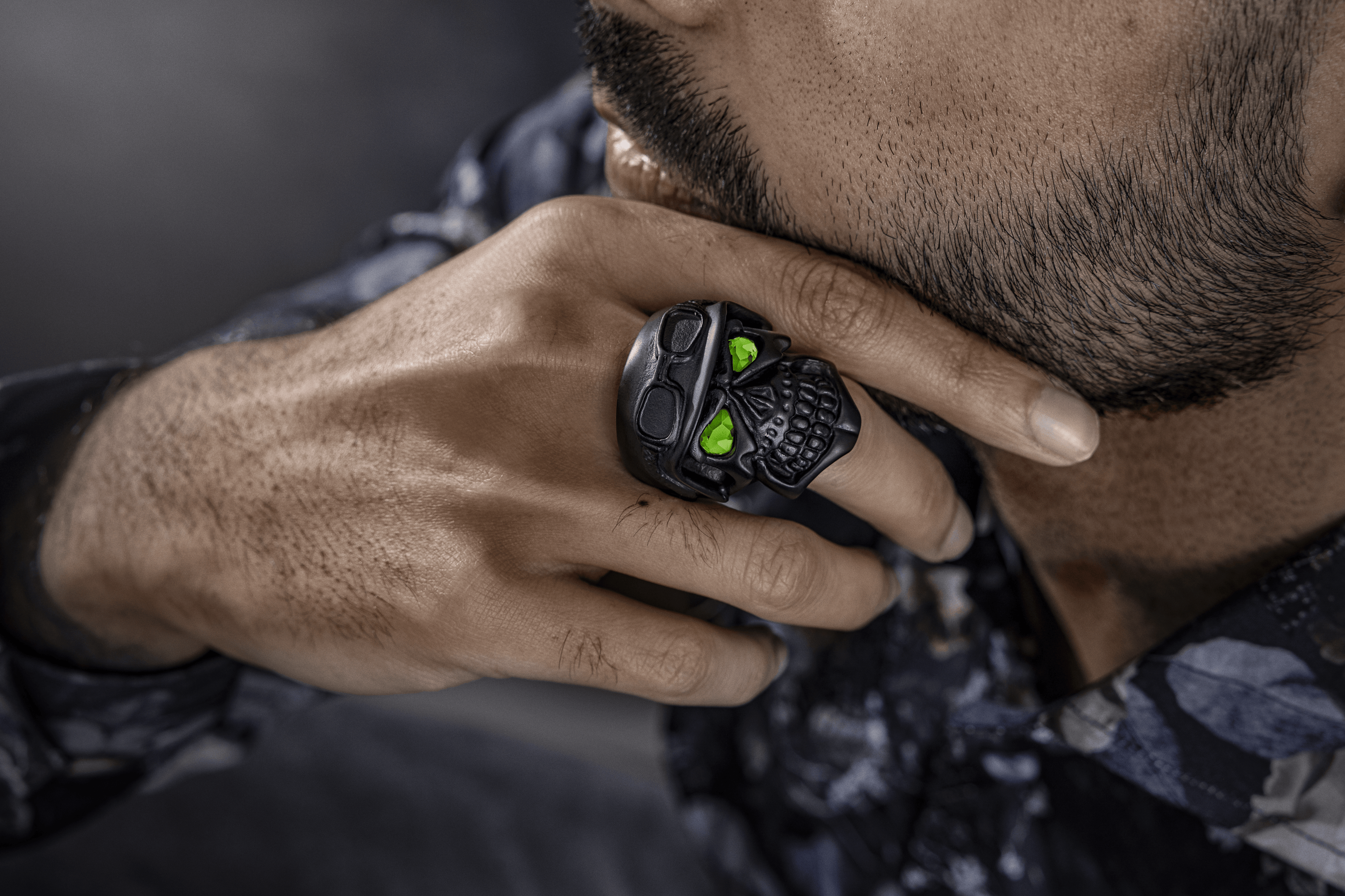 ANILLO SKULL RIDER NEGRO