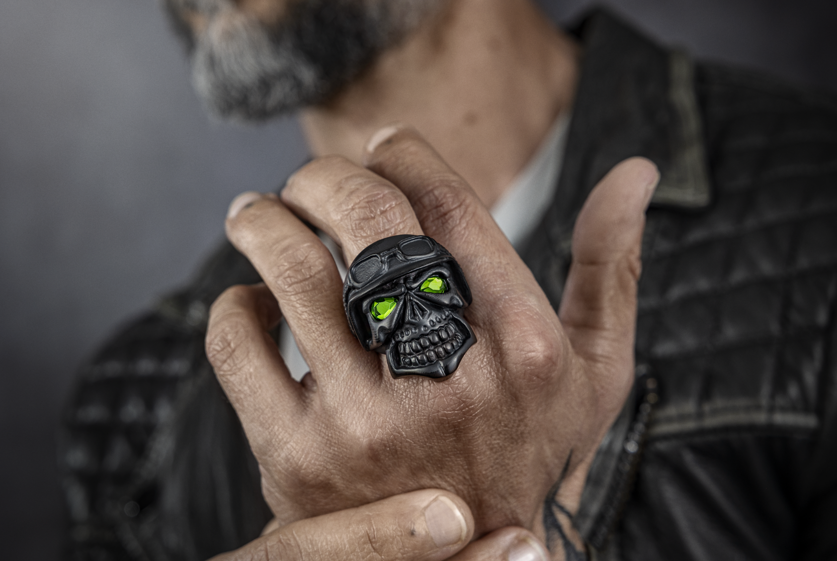 ANILLO SKULL RIDER NEGRO