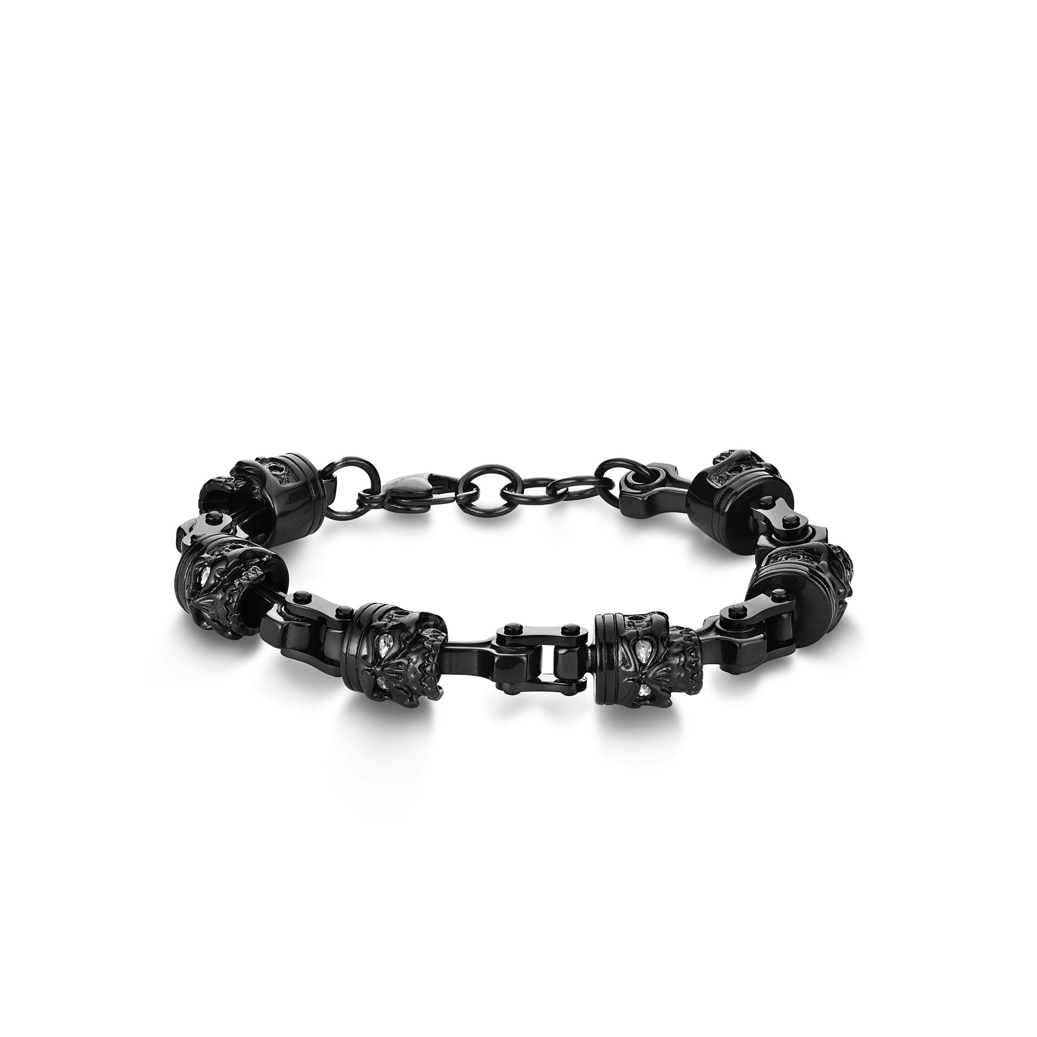 SKULL PISTON BRACELET BLACK & WHITE EYES