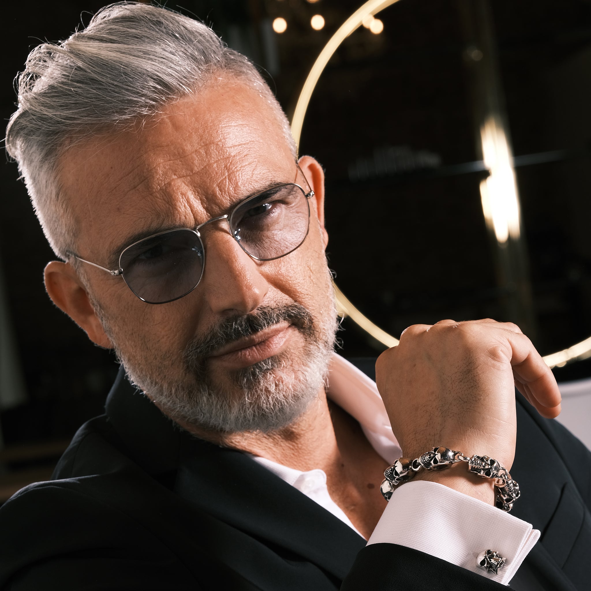 MANCUERNILLAS CALAVERAS PLATA